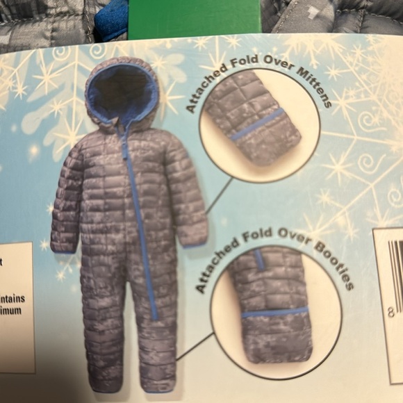 Snozu Infant One Piece Snowsuit Blue and Gray 18 Months - Picture 8 of 8